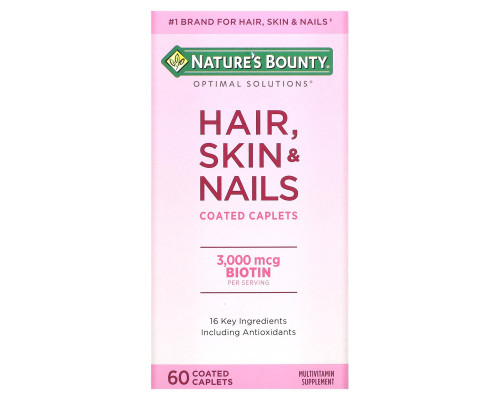 Nature's Bounty, Волосы, кожа и ногти, 60 капсул, покрытых оболочкой