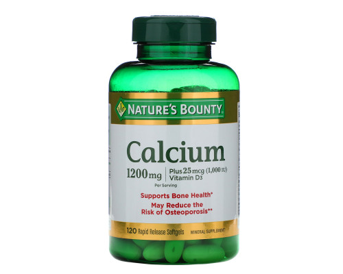 Nature's Bounty, Absorbable Calcium With Vitamin D3, 1200 mg, 120 Softgels Nature's Bounty, Absorbable Calcium With Vitamin D3, 1200 mg, 120 Softgels
