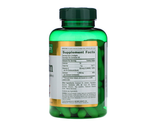 Nature's Bounty, Absorbable Calcium With Vitamin D3, 1200 mg, 120 Softgels Nature's Bounty, Absorbable Calcium With Vitamin D3, 1200 mg, 120 Softgels