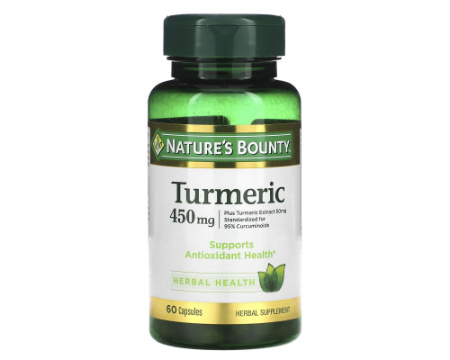 Nature's Bounty, Куркума, 450 мг, 60 капсул Nature's Bounty, Куркума, 450 мг, 60 капсул