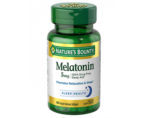 Nature's Bounty, Melatonin, 5 mg, 90 Rapid Release Softgels Nature's Bounty, Melatonin, 5 mg, 90 Rapid Release Softgels