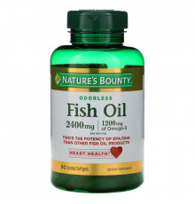 Nature's Bounty, Рыбий жир, 2400 мг, 90 мягких таблеток с покрытием