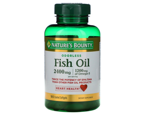 Nature's Bounty, Рыбий жир, 2400 мг, 90 мягких таблеток с покрытием Nature's Bounty, Рыбий жир, 2400 мг, 90 мягких таблеток с покрытием