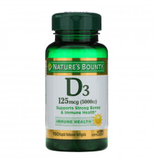 Nature's Bounty, D3, Maximum Strength, 5000 IU, 150 Softgels