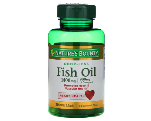 Nature's Bounty, Fish Oil, 1400 mg, 39 Coated Softgels Nature's Bounty, Fish Oil, 1400 mg, 39 Coated Softgels