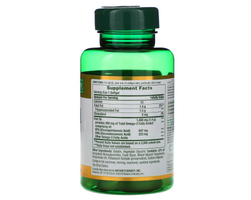 Nature's Bounty, Fish Oil, 1400 mg, 39 Coated Softgels Nature's Bounty, Fish Oil, 1400 mg, 39 Coated Softgels