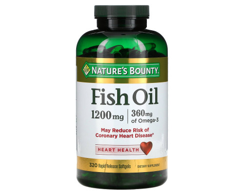 Nature's Bounty, Рыбий жир, 1200 мг, 320 гелевых капсул Nature's Bounty, Рыбий жир, 1200 мг, 320 гелевых капсул