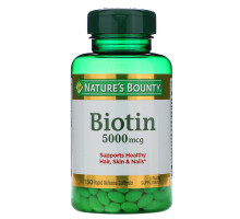 Nature's Bounty, Биотин, 5000 мкг, 150 быстрорастворимых мягких желатиновых капсул