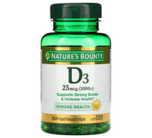 Nature's Bounty, D3, 25 mcg (1.000 IU), 350 Weichkapseln mit schneller Freisetzung