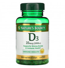 Nature's Bounty, D3, 25 mcg (1.000 IU), 350 Weichkapseln mit schneller Freisetzung