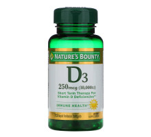 Nature's Bounty, D3, 250 мкг (10000 МЕ), 72 мягких капсул быстрого действия