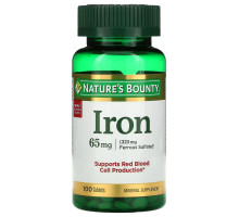 Nature's Bounty, Iron, 65 mg, 100 Tablets