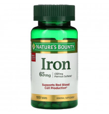 Nature's Bounty, Iron, 65 mg, 100 Tablets