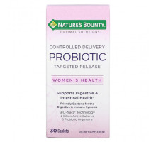 Для пищеварительной системы Nature's Bounty, Optimal Solutions, для женского здоровья, пробиотик для контролируемой доставки, 30 капсул