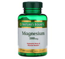 Nature's Bounty, Магний, 500 мг, 200 таблеток в оболочке