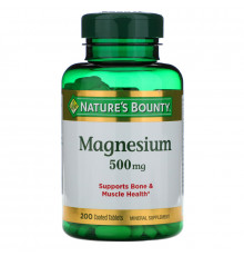 Nature's Bounty, Магний, 500 мг, 200 таблеток в оболочке