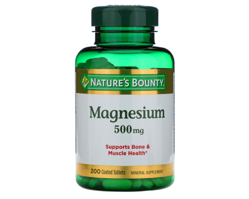Nature's Bounty, Магний, 500 мг, 200 таблеток в оболочке Nature's Bounty, Магний, 500 мг, 200 таблеток в оболочке