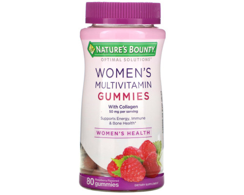 Nature's Bounty, Женские жевательные мультивитамины со вкусом малины, 80 жевательных конфет Nature's Bounty, Женские жевательные мультивитамины со вкусом малины, 80 жевательных конфет