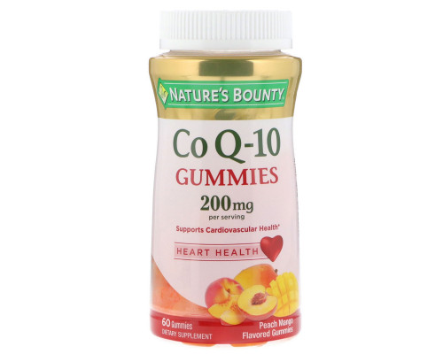 Nature's Bounty, Co Q10 Gummies, Peach Mango Flavored, 200 mg, 60 Gummies Nature's Bounty, Co Q10 Gummies, Peach Mango Flavored, 200 mg, 60 Gummies