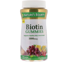 Nature's Bounty, Biotin Gummies, Grape, Orange & Cherry Flavored, 1000 mcg , 110 Gummies