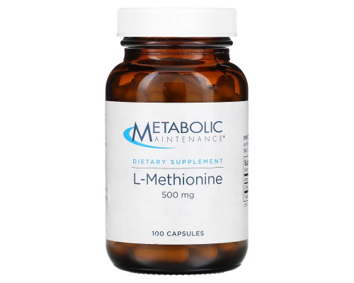 Metabolic Maintenance, L-Methionine, 500 mg, 100 Capsules Metabolic Maintenance, L-Methionine, 500 mg, 100 Capsules