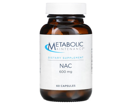 Metabolic Maintenance, NAC, 600 мг, 60 капсул Metabolic Maintenance, NAC, 600 мг, 60 капсул