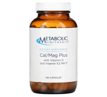 Metabolic Maintenance, Cal/Mag Plus with Vitamin D and Vitamin K2 MK-7, 180 Capsules