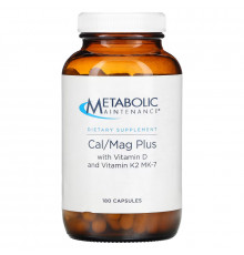 Metabolic Maintenance, Cal/Mag Plus with Vitamin D and Vitamin K2 MK-7, 180 Capsules