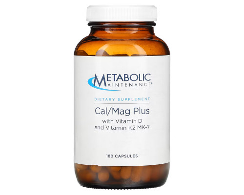 Metabolic Maintenance, Cal/Mag Plus with Vitamin D and Vitamin K2 MK-7, 180 Capsules Metabolic Maintenance, Cal/Mag Plus with Vitamin D and Vitamin K2 MK-7, 180 Capsules