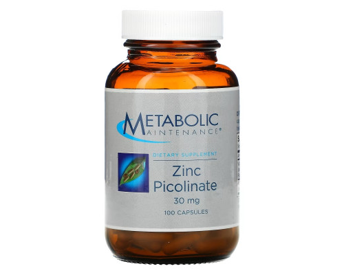 Metabolic Maintenance Пиколинат цинка 30 мг 100 капсул Metabolic Maintenance Пиколинат цинка 30 мг 100 капсул
