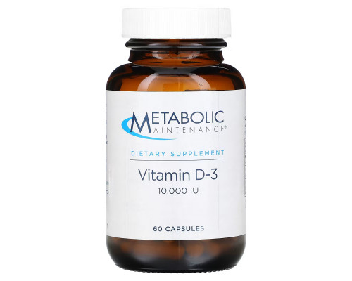 Metabolic Maintenance, Vitamin D-3, 10,000 IU, 60 Capsules Metabolic Maintenance, Vitamin D-3, 10,000 IU, 60 Capsules
