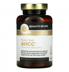 Quality of Life Labs Kinoko Gold AHCC Иммунная поддержка 500 мг 60 капсул в растительной оболочке