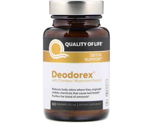 Quality of Life Labs Deodorex с экстрактом гриба Champex 60 овощных капсул Quality of Life Labs Deodorex с экстрактом гриба Champex 60 овощных капсул