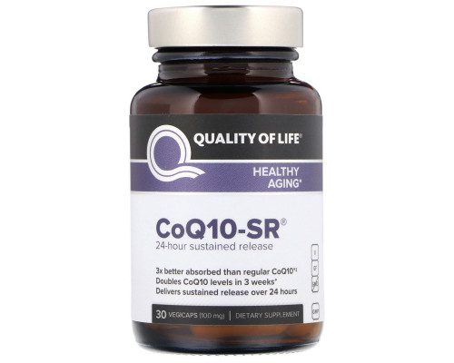 Quality of Life Labs, CoQ10-SR, 100 mg, 30 Vegicaps Quality of Life Labs, CoQ10-SR, 100 mg, 30 Vegicaps