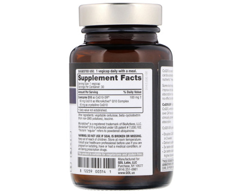 Quality of Life Labs, CoQ10-SR, 100 mg, 30 Vegicaps Quality of Life Labs, CoQ10-SR, 100 mg, 30 Vegicaps