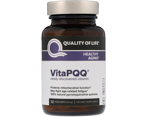 Quality of Life Labs, VitaPQQ, Healthy Aging, 20 mg, 30 Vegicaps Quality of Life Labs, VitaPQQ, Healthy Aging, 20 mg, 30 Vegicaps