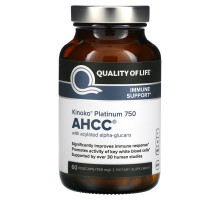 Quality of Life Labs, Kinoko Platinum AHCC, Immune Support, 750 mg, 60 Veggie Caps