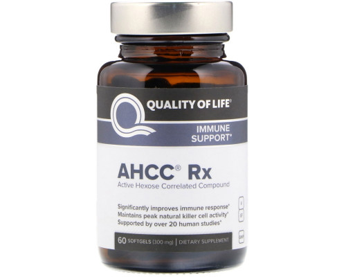 Quality of Life Labs, Быстроусваиваемый активный гемицеллюлозный компонент, 300 мг, 60 желатиновых капсул Quality of Life Labs, Быстроусваиваемый активный гемицеллюлозный компонент, 300 мг, 60 желатиновых капсул
