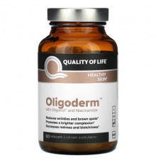 Антиоксиданты Quality of Life Labs, Oligoderm с олигонолом и ниацинамидом, 60 растительных капсул