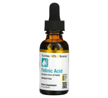 California Gold Nutrition, Фолиновая кислота, без спирта, 1 жид. унц (30 мл)