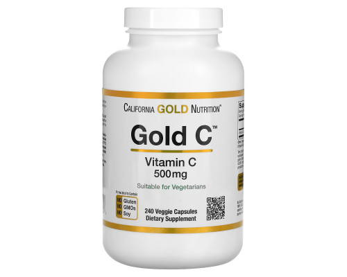California Gold Nutrition Витамин С Quali-C 500 мг 240 вегетарианских капсул California Gold Nutrition Витамин С Quali-C 500 мг 240 вегетарианских капсул