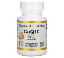 California Gold Nutrition Коэнзим Q10 полученный с использованием процесса натурального брожения 100 мг 30 овощных капсул
