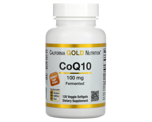 California Gold Nutrition, Коэнзим Q10, 100 мг, 120 Овощные мягкие гели California Gold Nutrition, Коэнзим Q10, 100 мг, 120 Овощные мягкие гели