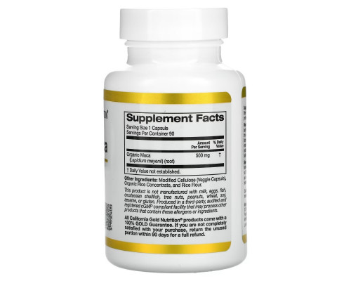 California Gold Nutrition Органическая мака 500 мг 90 растительных капсул California Gold Nutrition Органическая мака 500 мг 90 растительных капсул