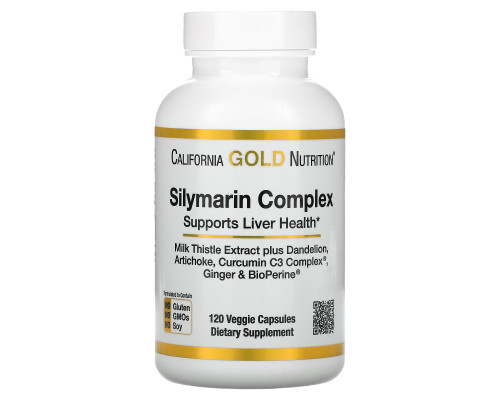California Gold Nutrition Силимарин экстракт расторопши 120 овощных капсул California Gold Nutrition Силимарин экстракт расторопши 120 овощных капсул