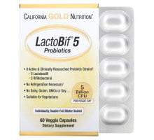 California Gold Nutrition Пробиотики LactoBif 5 млрд КОЕ 60 овощных капсул