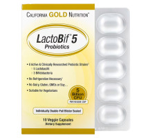 California Gold Nutrition Пробиотики LactoBif 5 млрд КОЕ 10 растительных капсул