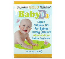 California Gold Nutrition Витамин D3 400 МЕ .34 ж.унций (10 мл)