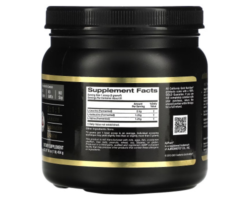 California Gold Nutrition, AjiPure, BCAA, Branched Chain Amino Acids, Gluten-Free, 16 oz (454 g) California Gold Nutrition, AjiPure, BCAA, Branched Chain Amino Acids, Gluten-Free, 16 oz (454 g)