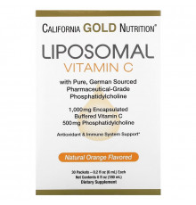 California Gold Nutrition, Liposomal Vitamin C, Natural Orange Flavor, 1000 mg, 30 Packets, 0.2 oz (5.7 ml) Each